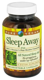 Pure Vegan   Sleep Away All Natural Sleep Aid   90 Vegetarian Capsules
