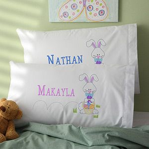 Personalized Easter Bunny Pillowcases