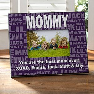 Mothers Day Gifts    Personalized Picture Frames for Her   Repeating Name