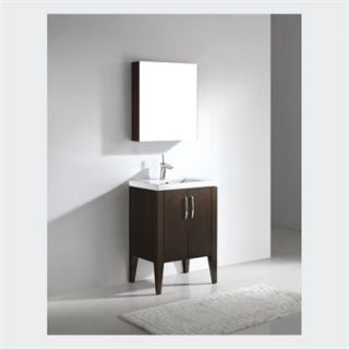 Madeli Caserta 24 Bathroom Vanity with Integrated Basin   Walnut