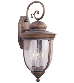 Windham 3 Light Outdoor Wall Lights in Vintage Brass 2562 93