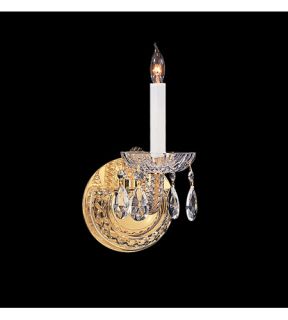 Traditional Crystal 1 Light Wall Sconces in Polished Brass 1121 PB CL S