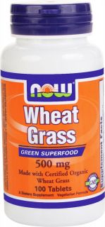 NOW Foods   Wheat Grass Organic Non GE 500 mg.   100 Tablets