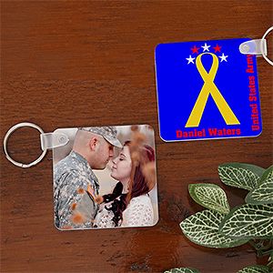 Personalized Military Photo Key Ring