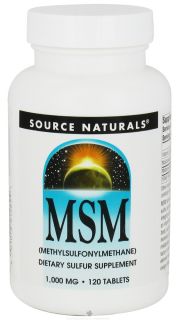 Source Naturals   MSM Methylsulfonylmethane 1000 mg.   120 Tablets