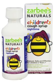 Zarbees   Childrens Cough Syrup Nighttime Natural Grape Flavor   4 oz.