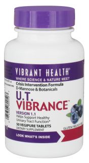 Vibrant Health   U.T. Vibrance Mannose & Botanicals Crisis Intervention Formula   50 Vegetarian Tablets