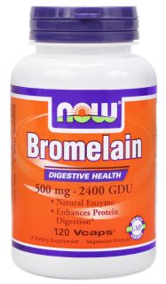 NOW Foods   Bromelain 2400 GDU/g 500 mg.   120 Vegetarian Capsules