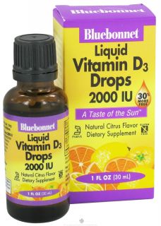 Bluebonnet Nutrition   Liquid Vitamin D3 Drops Natural Citrus Flavor 2000 IU   1 oz.