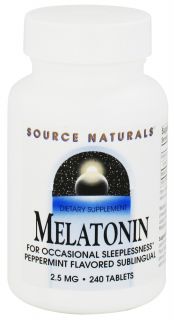 Source Naturals   Melatonin Sublingual Peppermint 2.5 mg.   240 Tablets