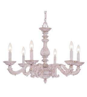 Sutton 6 Light Chandeliers in Antique White 5126 AW