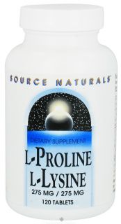 Source Naturals   L Proline L Lysine 275 mg.   120 Tablets