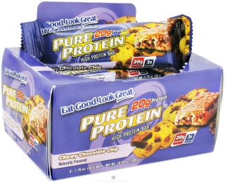 Pure Protein   High Protein Bar Chewy Chocolate Chip   6 x 1.76 oz. Bars