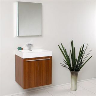 Fresca Alto Teak Modern Bathroom Vanity with Medicine Cabinet