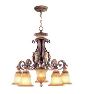 Villa Verona 5 Light Chandeliers in Verona Bronze With Aged Gold Leaf Accents 8575 63