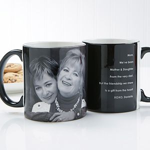 Mothers Day Gifts    Personalized Coffee Mugs For Her   Photo Sentiments   Blac