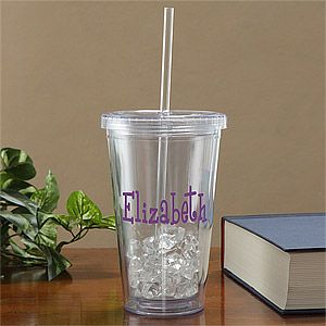 Personalized Reusable Drink Cup with Name   Insulated Acrylic