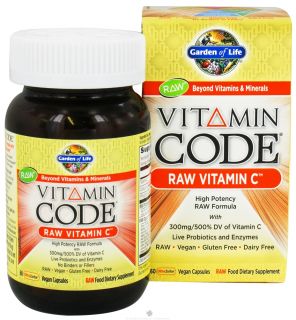 Garden of Life   Vitamin Code Raw Vitamin C   60 Vegetarian Capsules