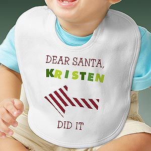 Personalized Christmas Baby Bib   Dear Santa