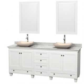 Acclaim 80 Double Bathroom Vanity for Vessel Sinks by Wyndham Collection   Whit