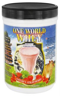One World Whey   Protein Power Food Natures Strawberry   1 lb.