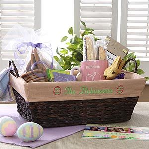 Personalized Egg Wicker Basket with Easter Egg Design