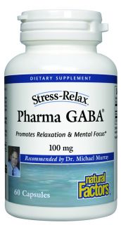 Natural Factors   Stress Relax PharmaGABA 100 mg.   60 Vegetarian Capsules