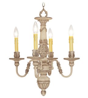 Monarch 4 Light Chandeliers in Crackled Antique Ivory 8324 87