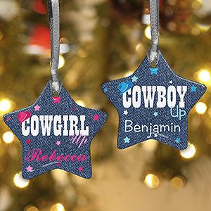 Personalized Christmas Ornaments   Cowboy & Cowgirl