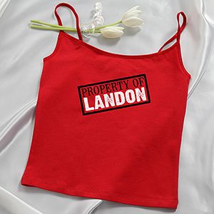 Personalized Ladies Red Camisole   Sealed With A Kiss