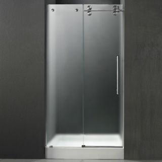 VIGO 60 inch Frameless Shower Door 3/8 Frosted/Stainless Steel Hardware Right w