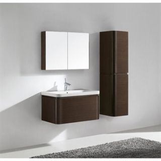 Madeli Euro 36 Bathroom Vanity with Integrated Basin   Walnut