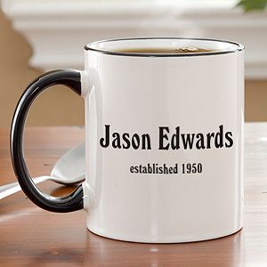 Personalized Coffee Mug Birthday Gift Idea   Established Design
