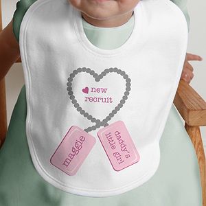 Personalized Baby Bibs   New Recruit Dog Tags