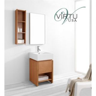 Virtu USA Curtice 20 Single Sink Bathroom Vanity Set   Chestnut
