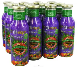 Cell Nique   Super Green Drink Tropical Fruits   12 oz.
