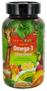 Irwin Naturals   Irwin Kids Omega 3 Citrus Chews Super Citrus   30 Chew(s) Irwin Kids Bright Brain