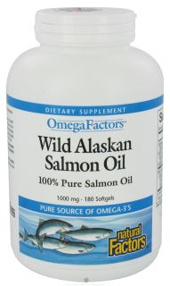 Natural Factors   OmegaFactors Wild Alaskan Salmon Oil 1000 mg.   180 Softgels