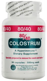 Proper Nutrition   Colostrum 80/40 Hyperimmune Colostrum 600 mg.   90 Capsules