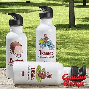 Personalized Curious George Water Bottle