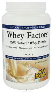 Natural Factors   Whey Factors 100% Natural Whey Protein French Vanilla   2 lbs.