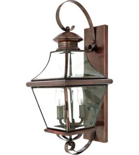 Carleton 3 Light Outdoor Wall Lights in Aged Copper CAR8729AC