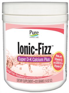 Pure Essence Labs   Ionic Fizz Super D K Calcium Plus Raspberry Lemonade Flavor   14.82 oz.