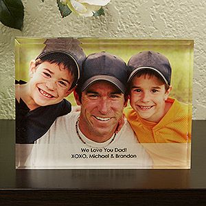 Personalized Photo Lucite Keepsake   Just For Him   Large