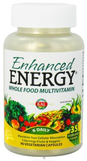 Kal   Enhanced Energy Whole Food Multivitamin   90 Vegetarian Capsules