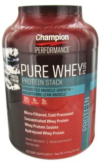 Champion Performance   Pure Whey Protein Stack Cookies & Cream   4.8 lbs.