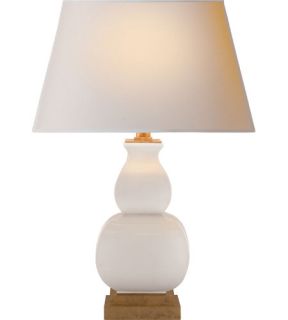 E.F. Chapman Fang Gourd 1 Light Table Lamps in Ivory Crackle Ceramic CHA8628IC NP