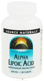 Source Naturals   Alpha Lipoic Acid 200 mg.   120 Tablets