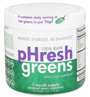 Phresh Products   Phresh Greens 100% Raw Organic Alkalizing Powdered Superfood   5 oz.
