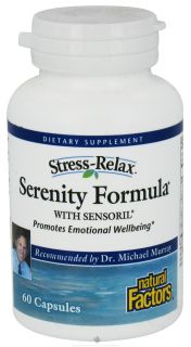 Natural Factors   Stress Relax Serenity Formula with Sensoril   60 Capsules